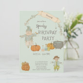 Schattigee  vogelverschrikker Halloween bash Verja Kaart (Staand voorkant)