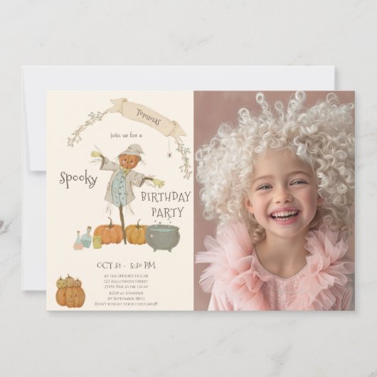 Schattigee  vogelverschrikker Halloween bash Verja Kaart (Voorkant)