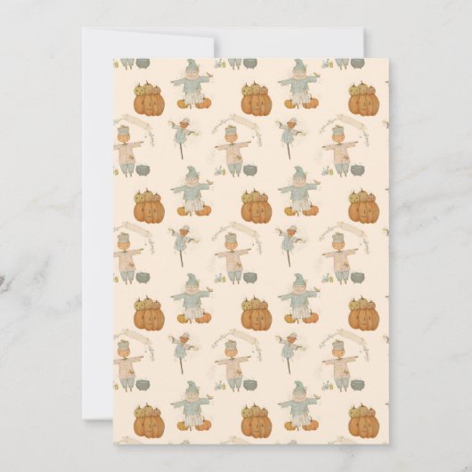 Schattigee vogelverschrikker Halloween bash Verja Kaart (Achterkant)