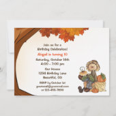 Schattigee vogelverschrikker herfstverjaardagsuitn kaart (Achterkant)