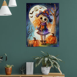 Schattigee vogelverschrikker in Spooky Bossen, Poster