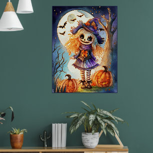 Schattigee vogelverschrikker in Spooky Bossen, Poster