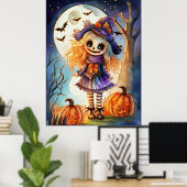 Schattigee vogelverschrikker in Spooky Bossen, Poster (Thuiskantoor)