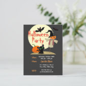 Schattigee vogelverschrikker & Kat Halloween/Verja Kaart (Staand voorkant)