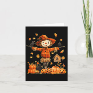 Schattigee vogelverschrikker pompoen Thanksgiving  Kaart