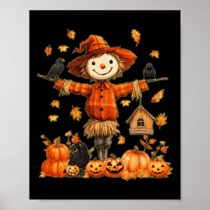Schattigee vogelverschrikker pompoen Thanksgiving  Poster