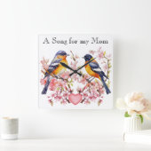 Schattigee vogelwandklok vierkante klok (Huis)