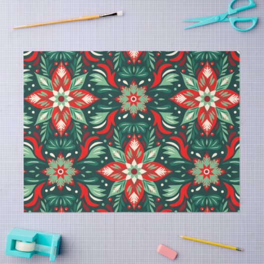 Schattigee volkskunst Abstracte kerst Tissuepapier (Craft)