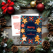 Schattigee volkskunst peperkoek en gebladerte kers feestdagenkaart