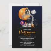 Schattigee Volle Maan Uil Halloween Kaart (Voorkant)
