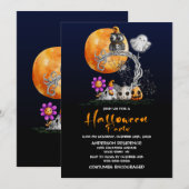 Schattigee Volle Maan Uil Halloween Kaart (Voorkant / Achterkant)