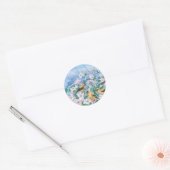 Schattigee voorjaarsvogels ronde sticker (Envelop)