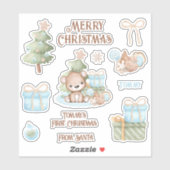 Schattigee voornaam Beer Contour Kiss Cut Sticker (Vel)