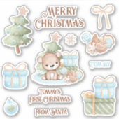 Schattigee voornaam Beer Contour Kiss Cut Sticker (Voorkant)