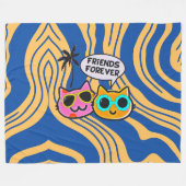 Schattigee voorzichtige katten fleece deken! deken (Voorkant (Horizontaal))