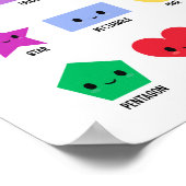 Schattigee Vormen Met Smiley Gezichten Educatief P Poster (Hoek)