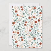 Schattigee vos bos bloemen baby shower Uitnodiging (Achterkant)