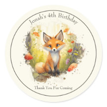 Schattigee vos "dank je" verjaardagsgunst ronde St