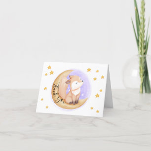 Schattigee vos Dieren Baby shower Bedankkaart