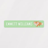 Schattigee Vos en Kinder Naam Waterdicht Labels (Design 1)