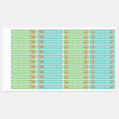 Schattigee Vos en Kinder Naam Waterdicht Labels (Vel)