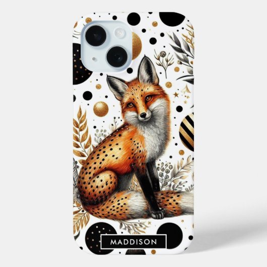 Schattigee vos en Stippen naadloos Case-Mate iPhone Case (Achterkant)