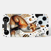 Schattigee vos en Stippen naadloos Case-Mate iPhone Case (Achterkant (horizontaal))