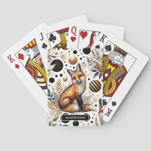 Schattigee vos en Stippen naadloos Pokerkaarten (Achterkant)
