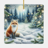 Schattigee vos in een betoverd bos keramisch ornament (Achterkant)