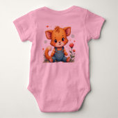 Schattigee vos in een bloemenveld bodysuit (Achterkant)