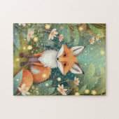 Schattigee vos in het betoverde bos legpuzzel (Horizontaal)