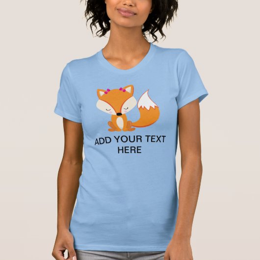 Schattigee vos meisje aangepaste tekst steen t-shirt (Voorkant)