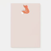 Schattigee vos met bloem post-it® notes (Voorkant)