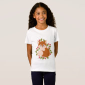 Schattigee vos met bloemen t-shirt (Voorkant volledig)