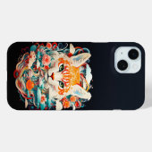 Schattigee vos met bloemenknipsel Case-Mate iPhone case (Achterkant (horizontaal))