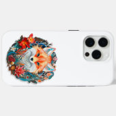Schattigee vos met bloemenknipsel Case-Mate iPhone case (Achterkant (horizontaal))