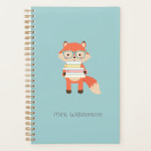 Schattigee vos met boeken Planner (Voorkant)