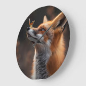 Schattigee vos met een vlinder op zijn neus grote klok (Hoek)