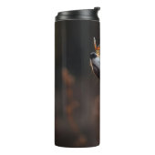 Schattigee vos met een vlinder op zijn neus thermosbeker (Gedraaid links)