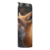 Schattigee vos met een vlinder op zijn neus thermosbeker (Geroteerd rechts)