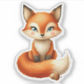 Schattigee vos met eikel sticker (Voorkant)