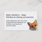 Schattigee vos met quilt quilter naaister visitekaartje (Achterkant)