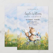 Schattigee vos op een baby shower kaart (Voorkant / Achterkant)