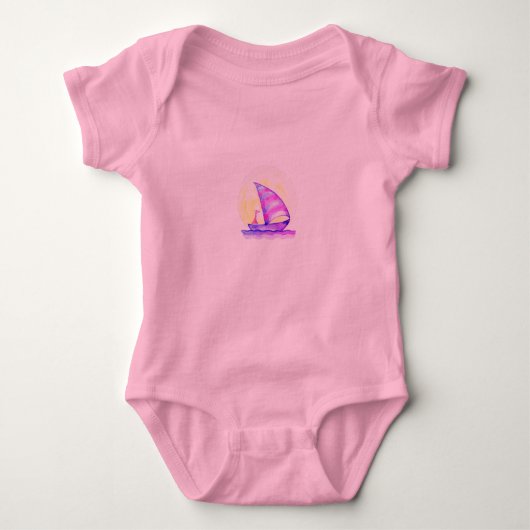 Schattigee Vos op een Boat Baby Bodysuit - Nautisc (Voorkant)