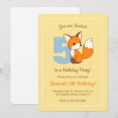 Schattigee vos op geel Kinder 5e verjaardag Kaart (Voorkant / Achterkant)