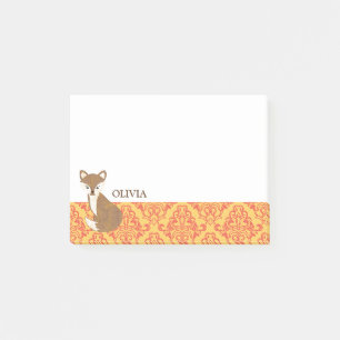 Schattigee Vos op Oranje Patroon Grens Post-it® Notes