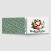 Schattigee vos slaapt in bladeren Baby doop Gastenboek (Volledig)