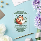 Schattigee vos slaapt in bladeren Baby shower Acryl Uitnodigingen (Insitu (Huwelijk))