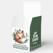 Schattigee vos slaapt in bladeren Baby shower Bedankdoosjes (Geopend)