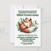 Schattigee vos slaapt in bladeren Baby shower Kaart (Voorkant)